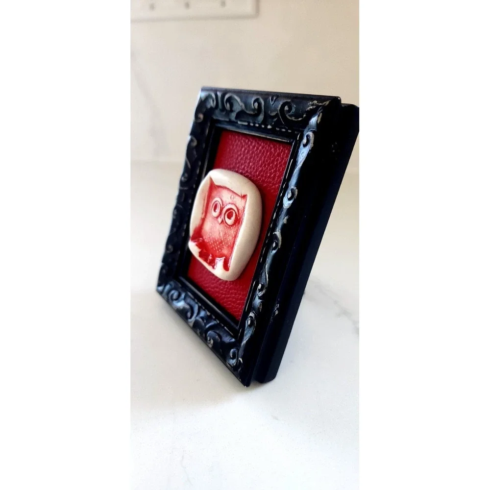 From The Heart‎ Pottery Black Frame Red Owl